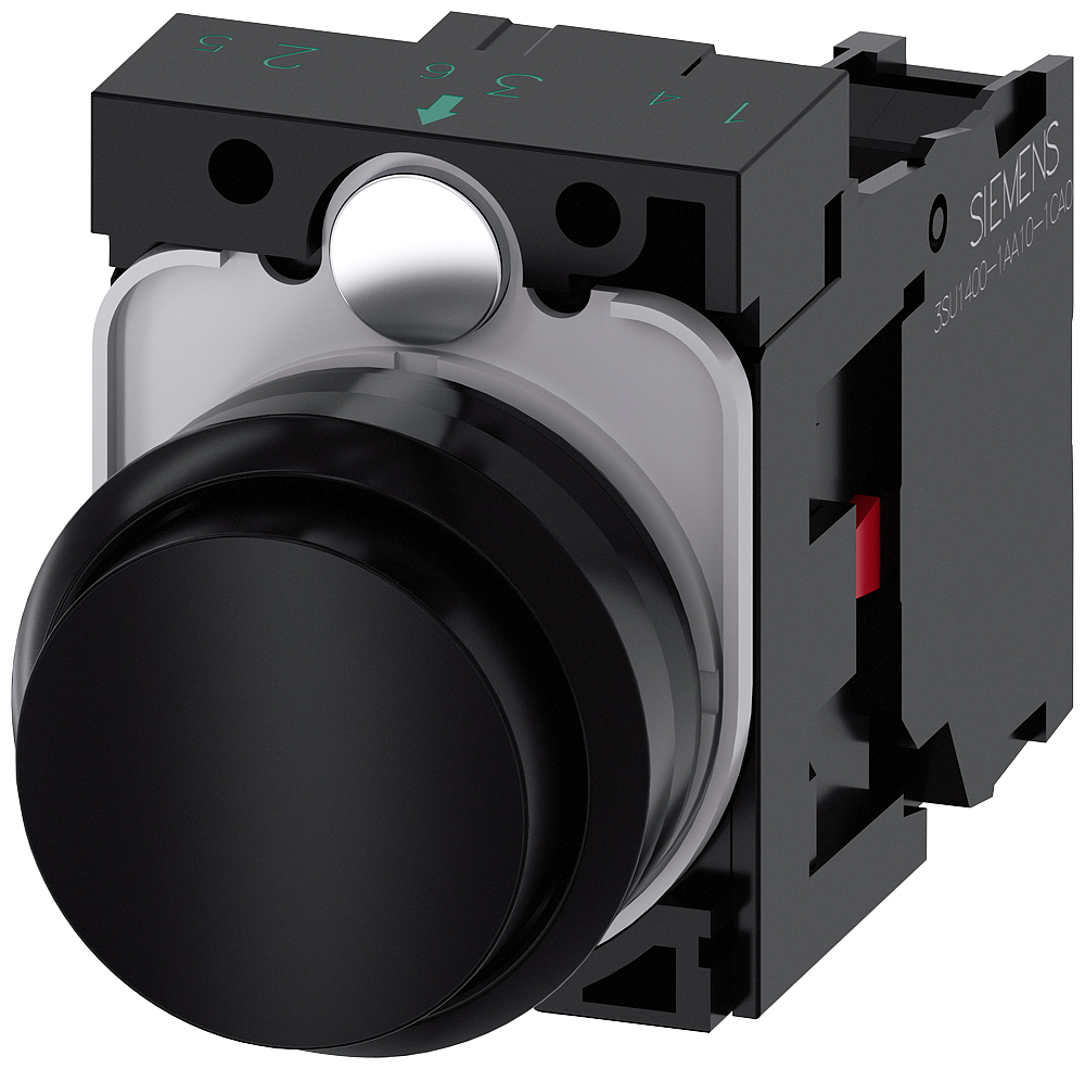 Siemens SIRIUS ACT 3SU11 Series Push Button Complete Unit, 22mm Cutout, SPST, IP66, IP67, IP69(IP69K)