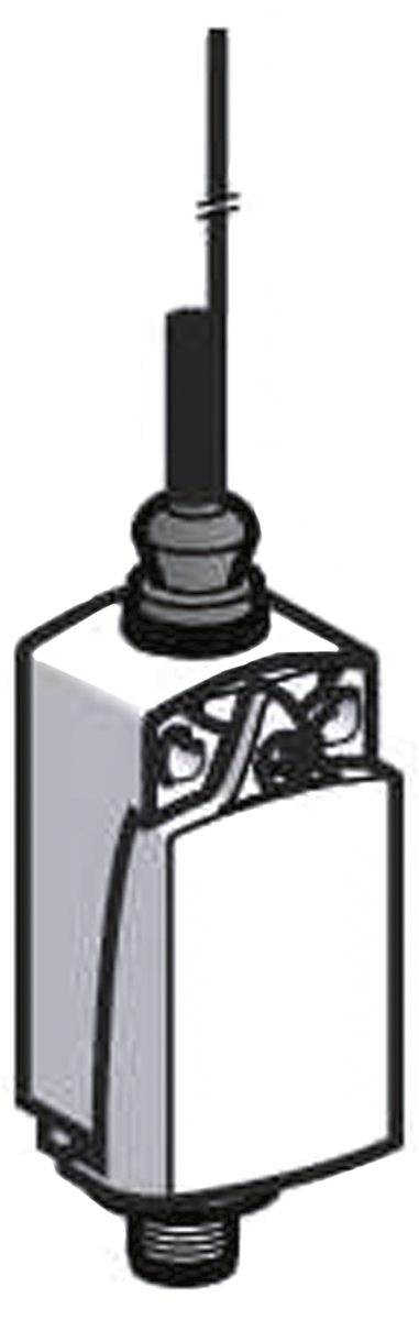 Telemecanique Sensors XCKP Series Cats Whisker Limit Switch, NO/NC, IP66, IP67, Plastic Housing, 250V ac Max, 3A Max