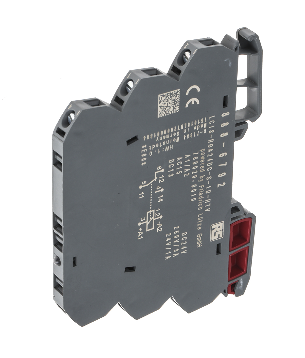 RS PRO Interface Relay, DIN Rail Mount, 24V dc Coil, SPDT, 1-Pole