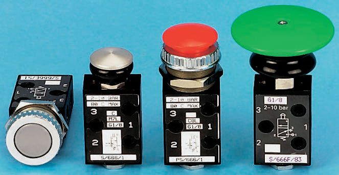 Norgren Push Button 3/2 Pneumatic Manual Control Valve S/666 Series, G 1/8, 1/8in, III B