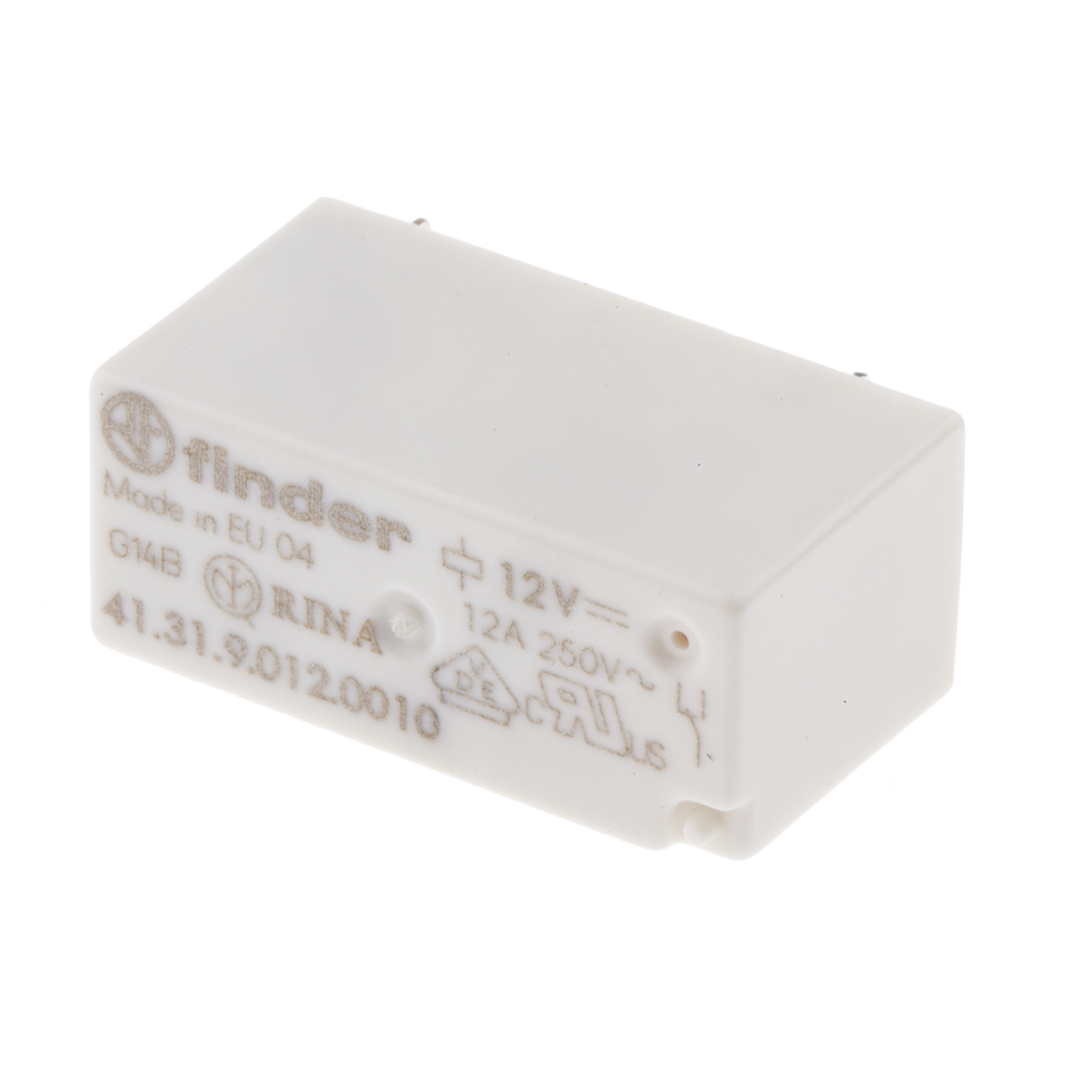 Finder PCB Mount Power Relay, 12V dc Coil, 12A Switching Current, SPDT