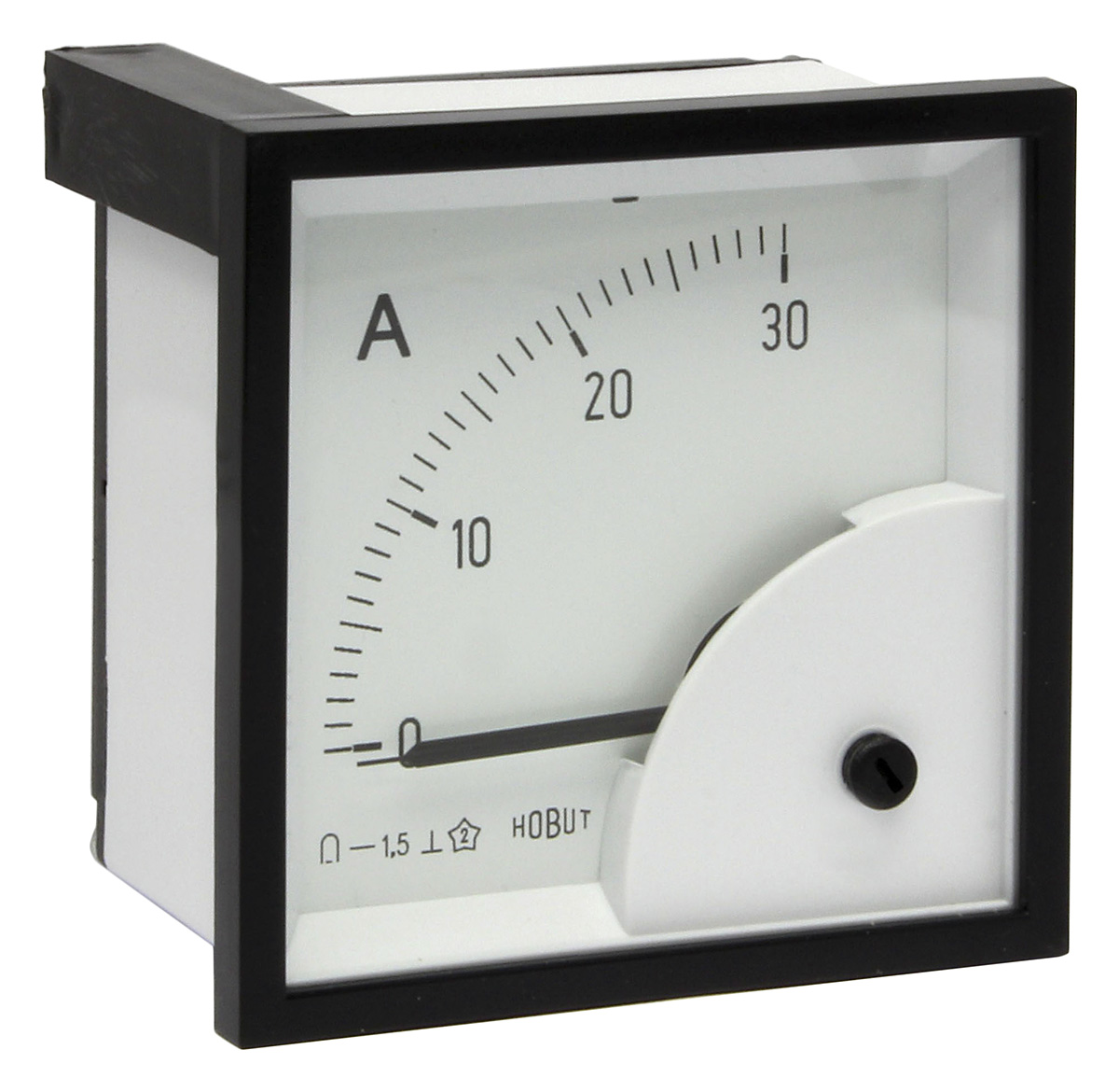 HOBUT D72MC Analogue Panel Ammeter 0/30A For Shunt 75mV DC, 72mm x 72mm Moving Coil