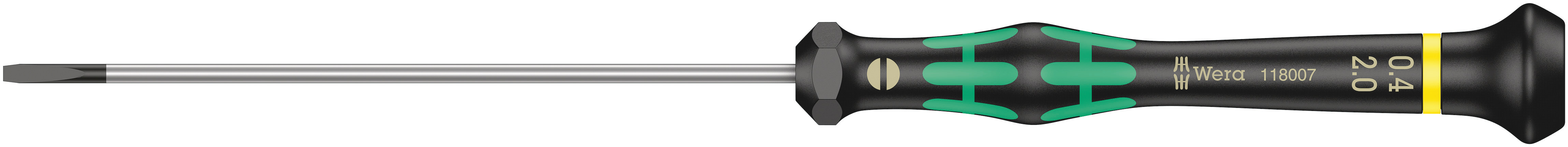 Wera Slotted Precision Screwdriver, 3 x 0.5 mm Tip, 50 mm Blade, 147 mm Overall