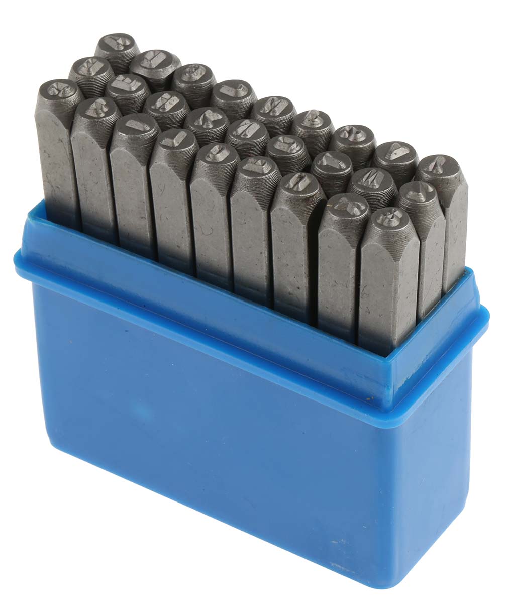 RS PRO 2.5mm x 27 Piece Engraving Punch Set, (Letters: A → Z, (&))