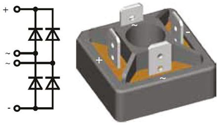 IXYS Bridge Rectifier Module, 38A, 1600V, 4-Pin