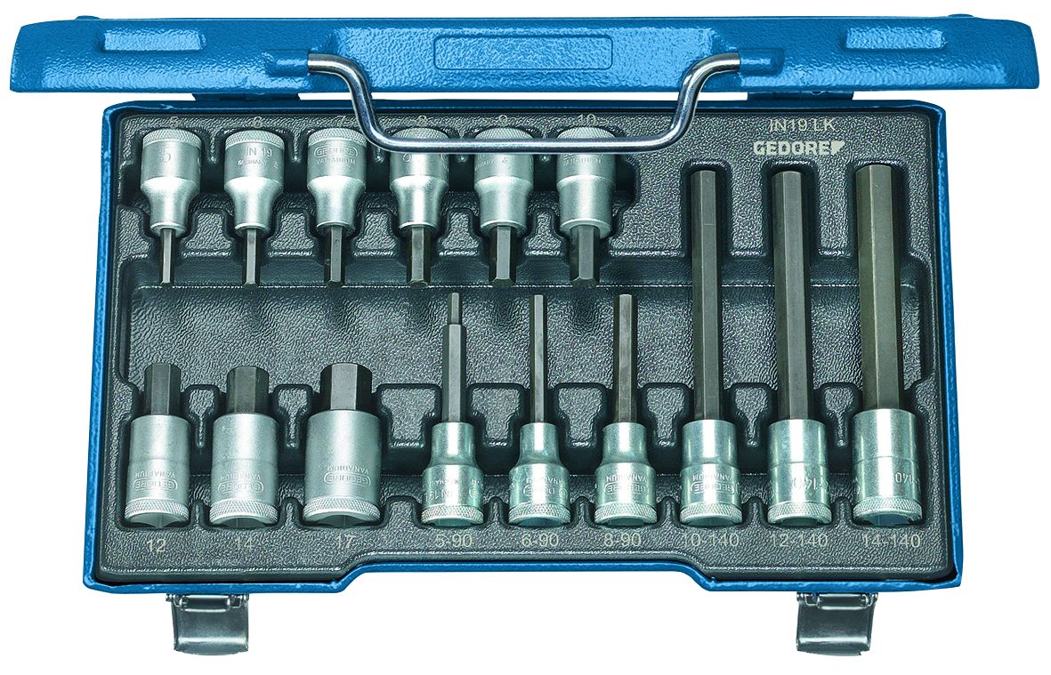 Gedore Driver Bit Set 15 Pieces, Hexagon