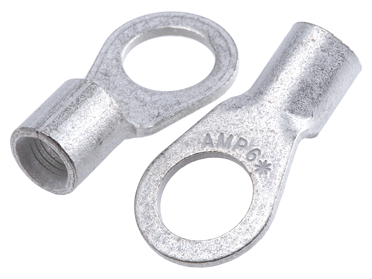 TE Connectivity, SOLISTRAND Uninsulated Crimp Ring Terminal, M10 Stud Size, 10.5mm² to 16.8mm² Wire Size