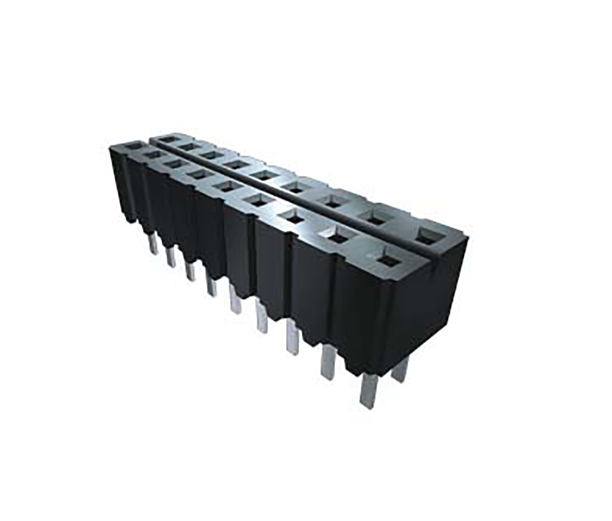 Samtec CES Series Straight Through Hole Mount PCB Socket, 8-Contact, 2-Row, 2.54mm Pitch, Solder Termination