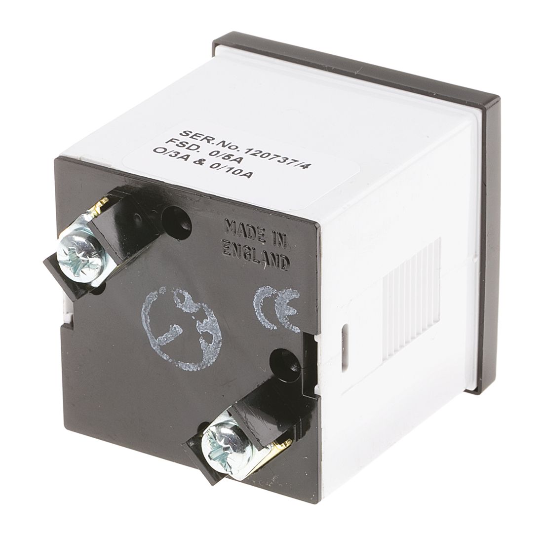 HOBUT D48SD Analogue Panel Ammeter FSD 0/5A Dual Scale 0/10A & 0/3A AC, 48mm x 48mm Moving Iron