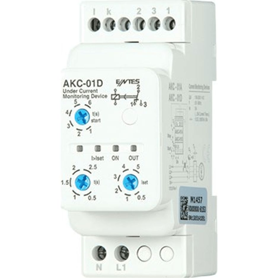 ENTES Current Monitoring Relay, 1 Phase, SPDT, DIN Rail