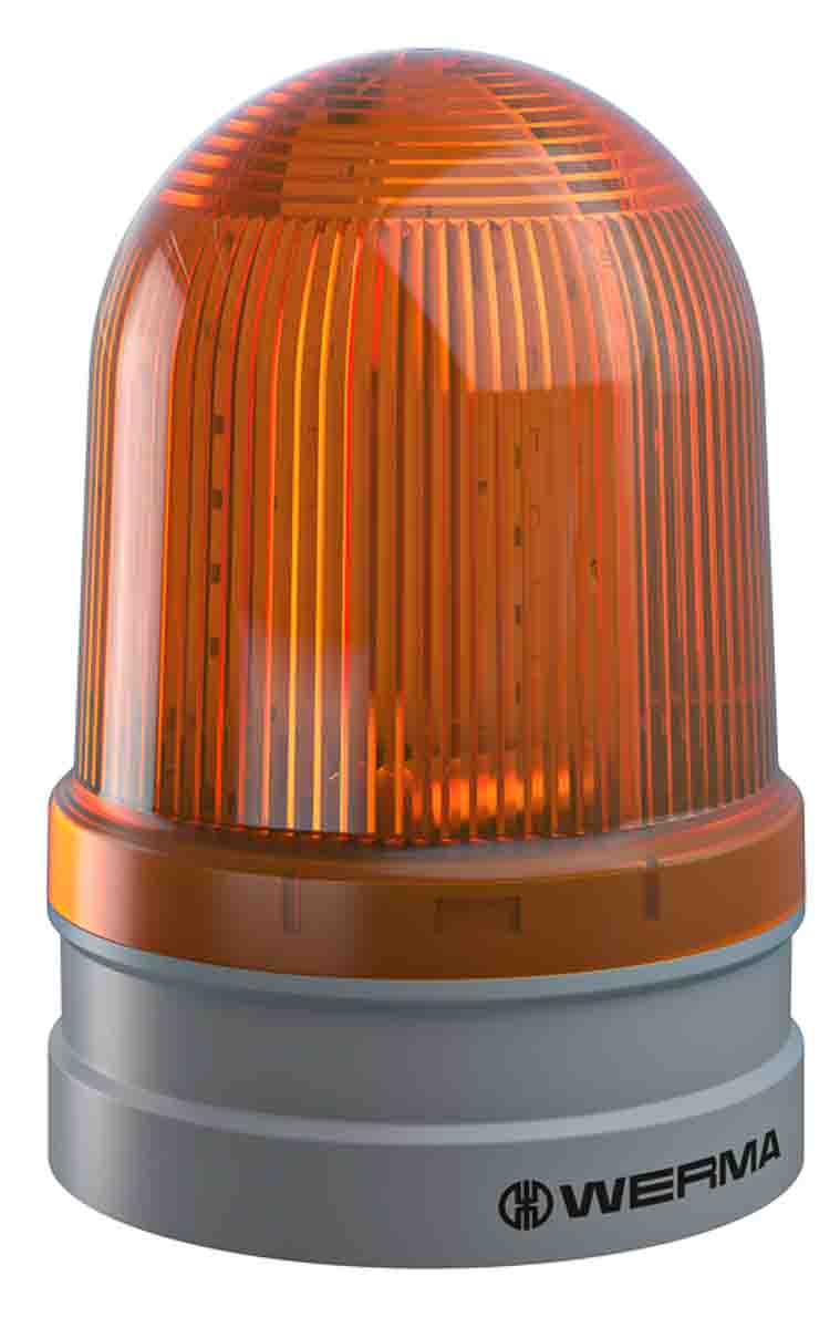 Werma EvoSIGNAL Maxi Series Yellow Rotating Beacon, 115 → 230 V ac, Base Mount, LED Bulb, IP66