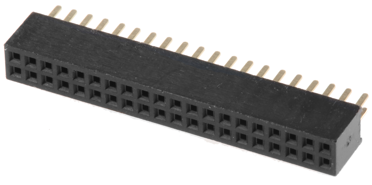 HARWIN M50-3 Series Straight Through Hole Mount PCB Socket, 40-Contact, 2-Row, 1.27mm Pitch, Solder Termination