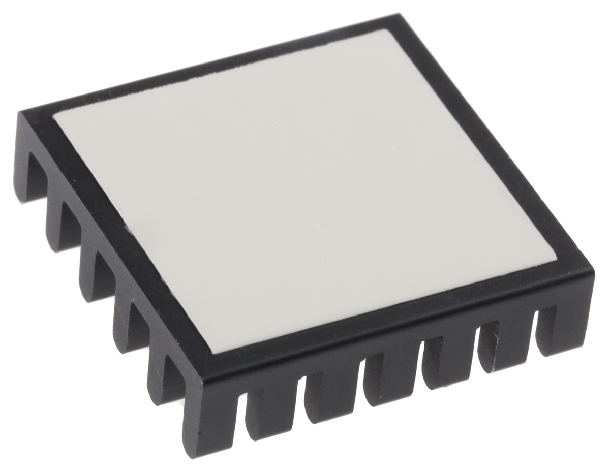 RS PRO Heatsink, Universal Rectangular Alu, 22K/W, 23 x 23 x 6mm, Adhesive Foil