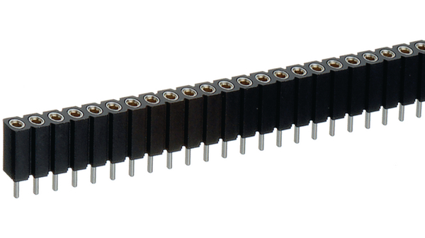 Preci-Dip 801 Series Straight Through Hole PCB Header, 36 Contact(s), 2.54 mm Pitch, 1 Row, Unshrouded