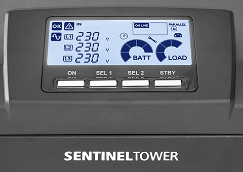 Riello 220 → 415V Input Stand Alone Uninterruptible Power Supply, 10000VA (10kW), Sentinel Tower