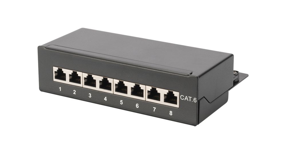 Digitus Cat6 8 Port RJ45 RJ Patch Panel Black