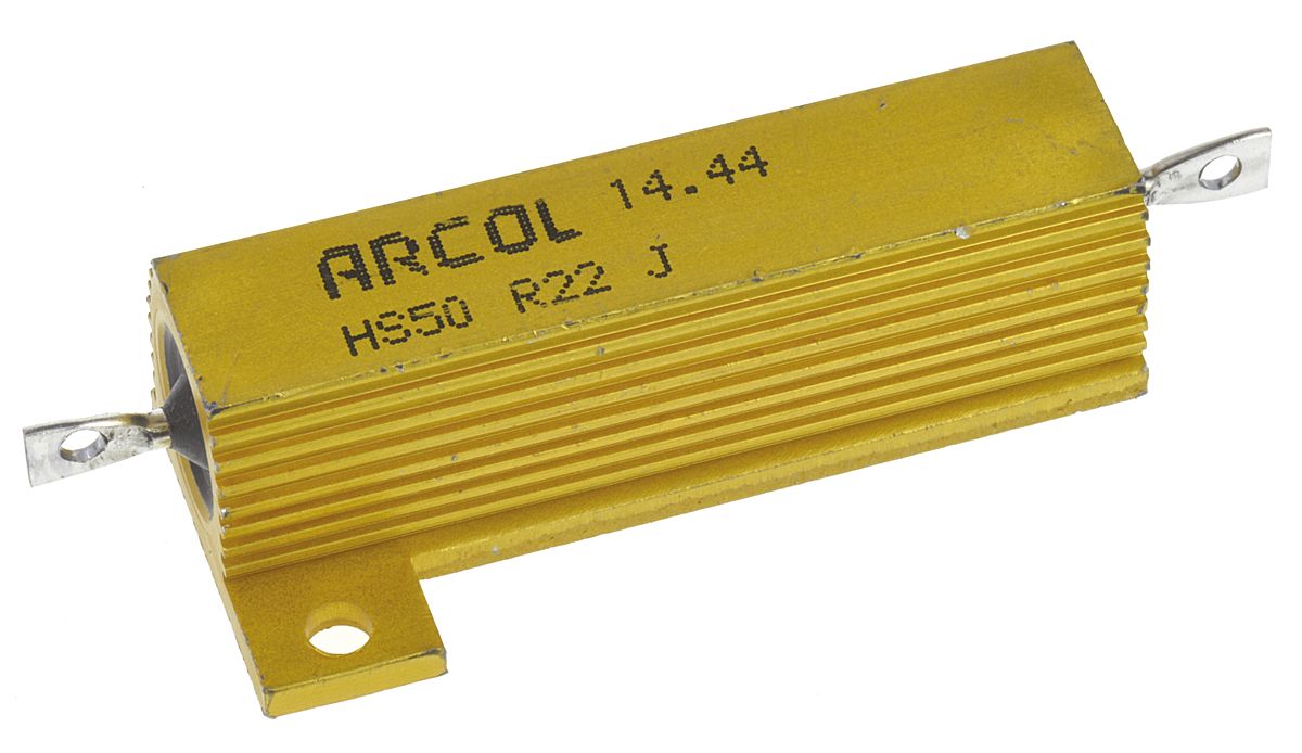Arcol, 220mΩ 50W Wire Wound Chassis Mount Resistor HS50 R22 J ±5%