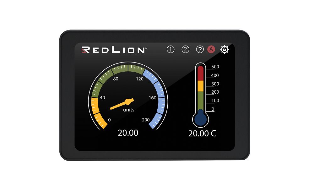 Red Lion PM-50 Color TFT-LCD 4.3" Touchscreen Digital Panel Multi-Function Meter for Analog Signal, 45mm x 96mm