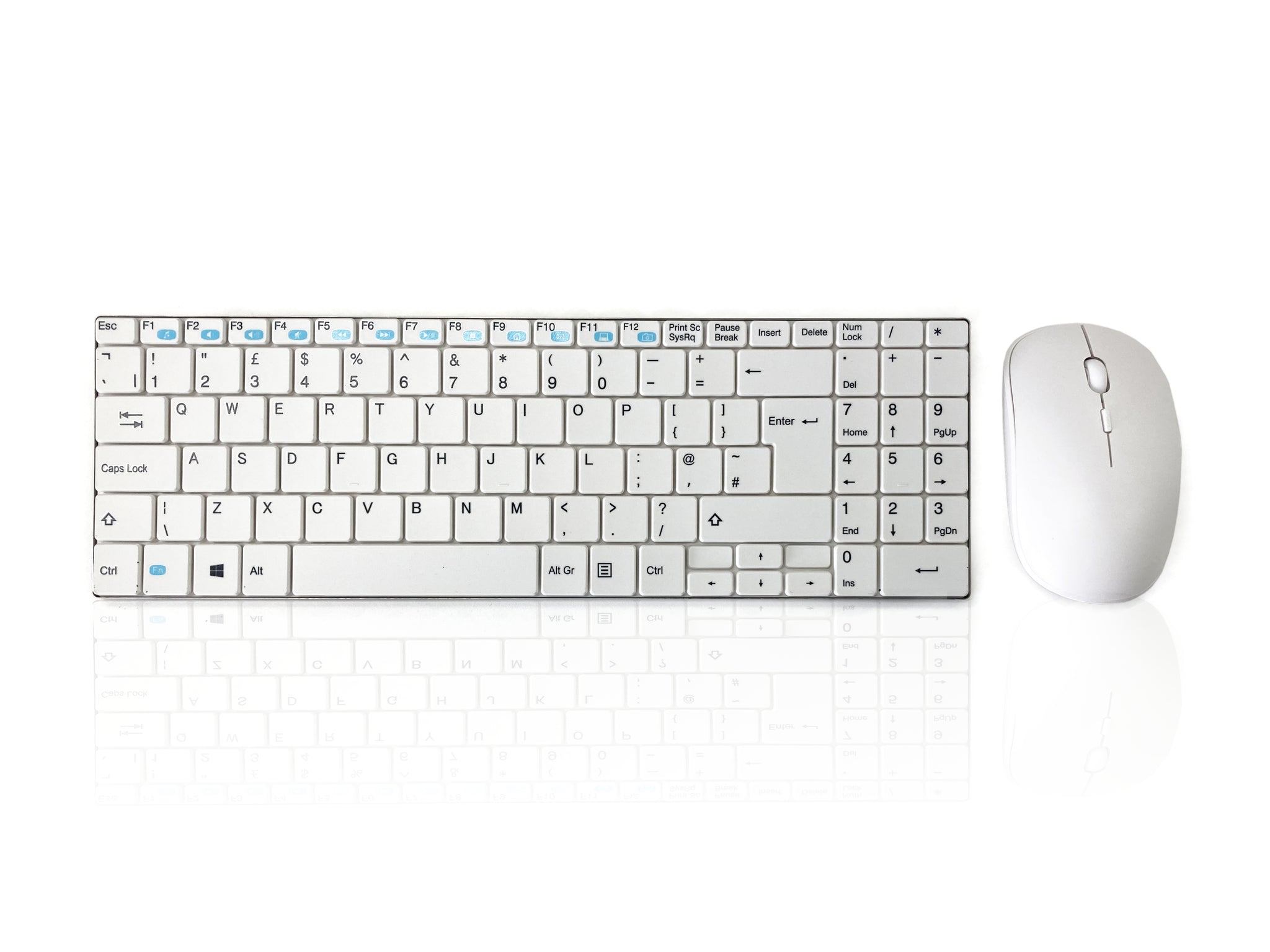Ceratech KYB-MINIMUSX-RFW Wireless RF Compact Keyboard, QWERTY (UK), White