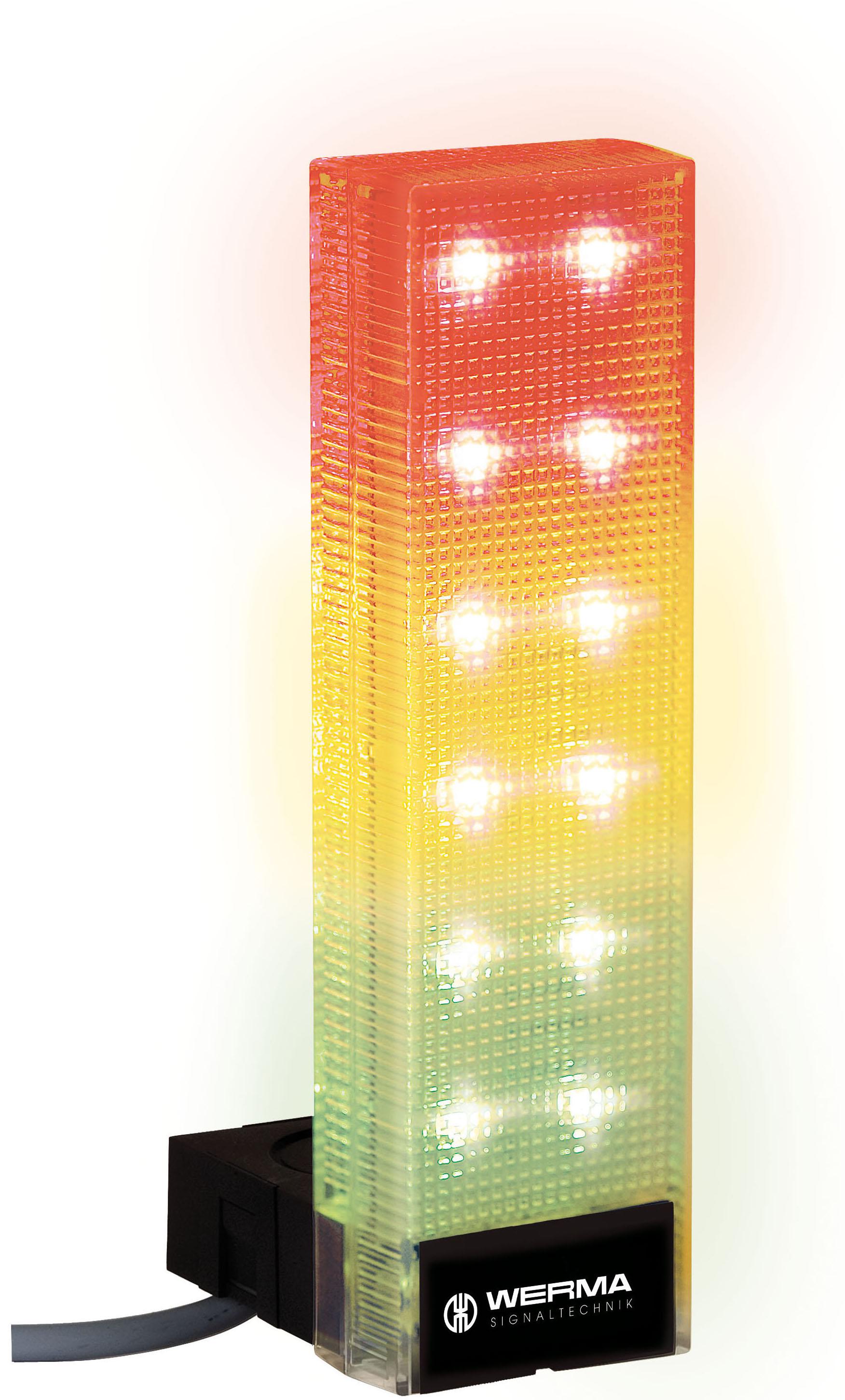 Werma VarioSIGN Series Green, Red, Yellow Signal Tower, 3 Lights, 24 V, Base Mount