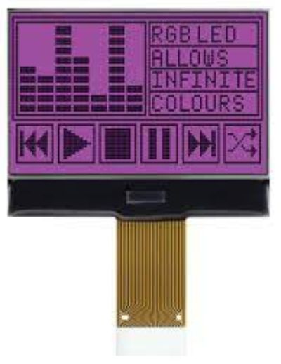 Midas MCCOG128064B12W-FPTLRGB Graphic LCD Display, Transflective