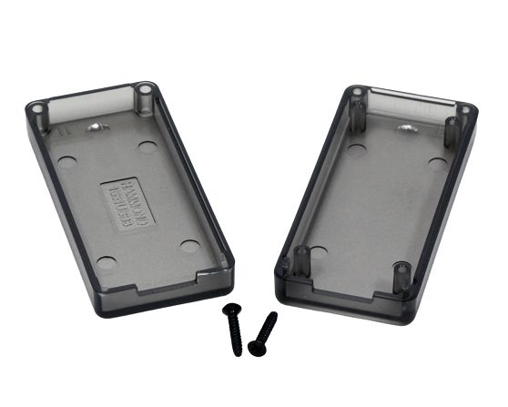 Hammond 1551 Series Smoked Translucent ABS Enclosure, IP54, Smoked Translucent Lid, 65 x 30 x 15.5mm