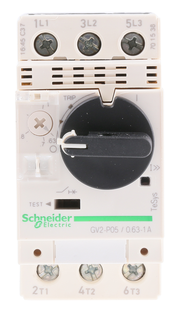 Schneider Electric TeSys 690 V Motor Protection Circuit Breaker, 3P Channels, 0.63 → 1 A, 100 kA