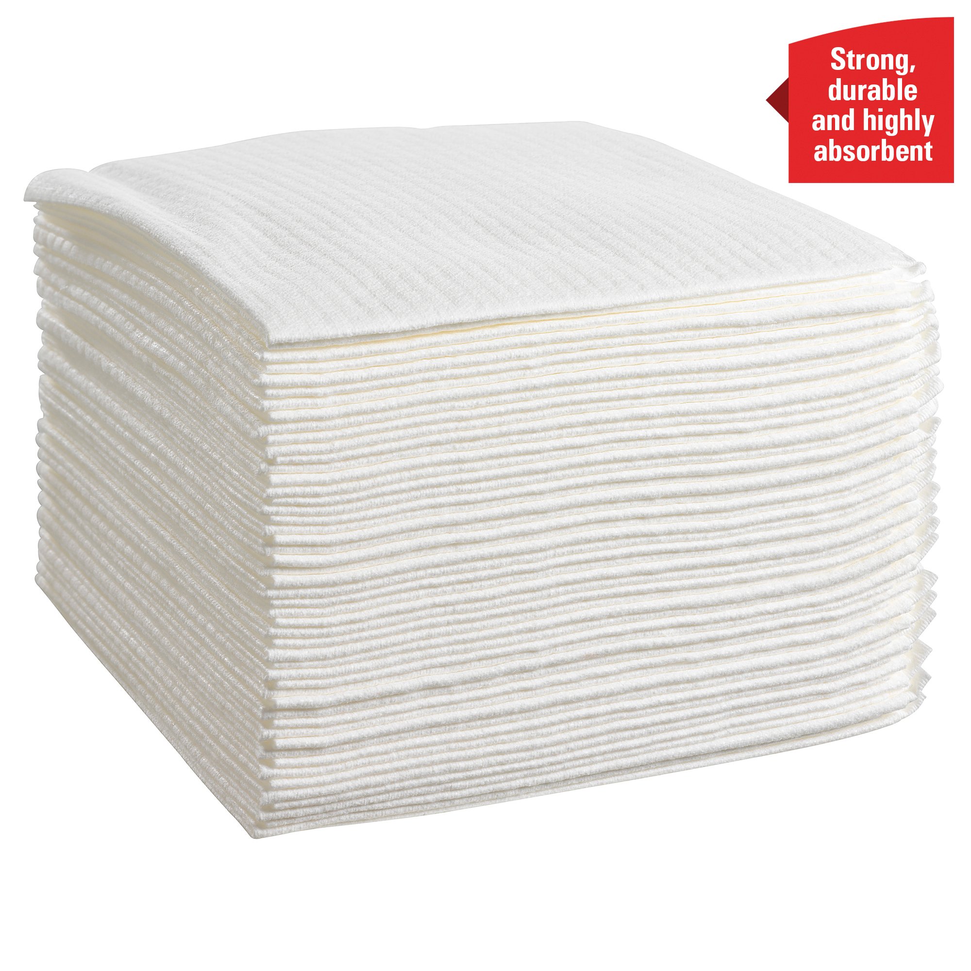 WYPALL Power Clean Heavy Duty Cloths 8388 White Wipes for Industrial Cleaning, Dry Use, Quarter Fold of 50, 305 x