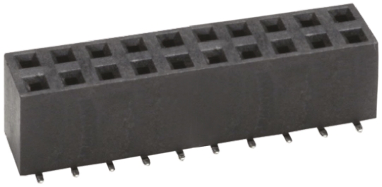 HARWIN Straight Surface Mount PCB Socket, 20-Contact, 2-Row, 2.54mm Pitch, Solder Termination