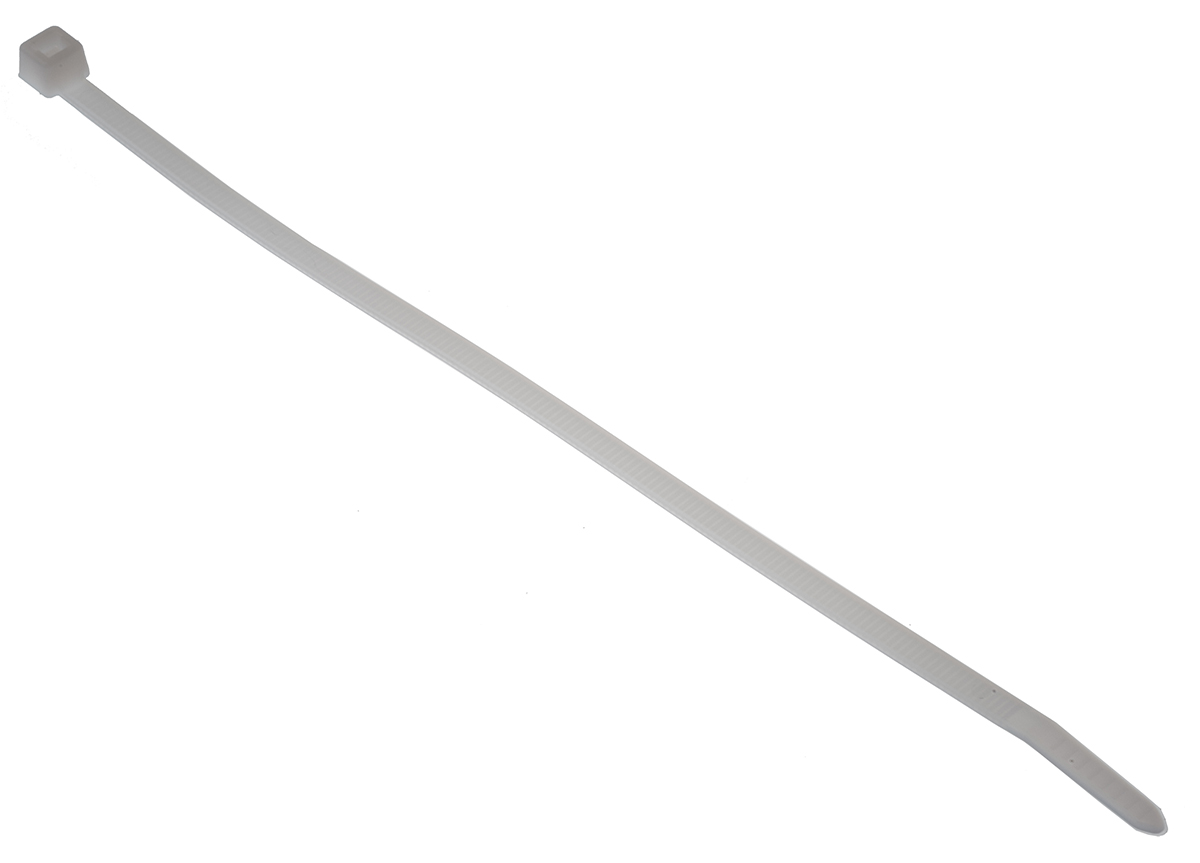 HellermannTyton Cable Tie, 200mm x 4.6 mm, Natural Polyamide 6.6 (PA66), Pk-100