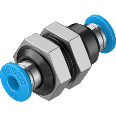 Festo QSS Series Bulkhead, 4 mm to 4 mm, Tube-to-Tube Connection Style, 130788