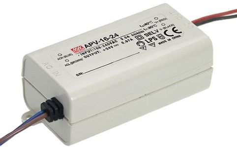 MEAN WELL LED Driver, 24V Output, 16.08W Output, 670mA Output, Constant Voltage