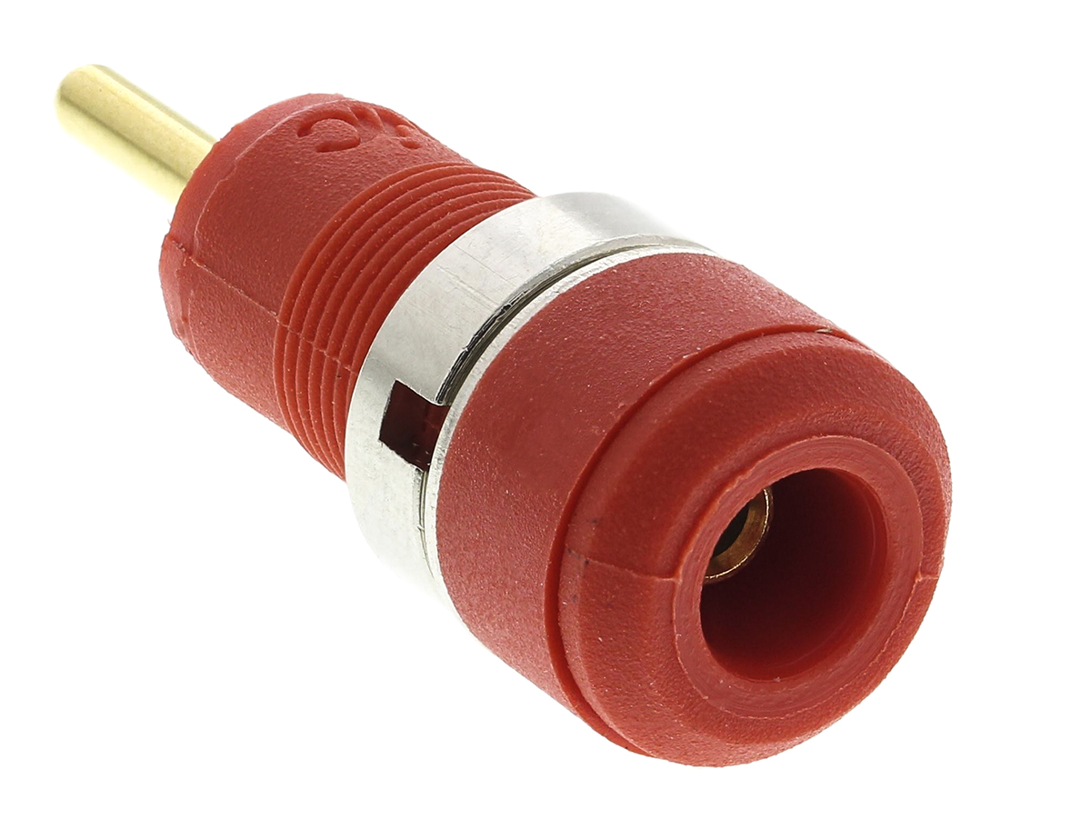 Staubli Red Female Banana Socket, 2mm Connector, 10A, 600V, Gold Plating