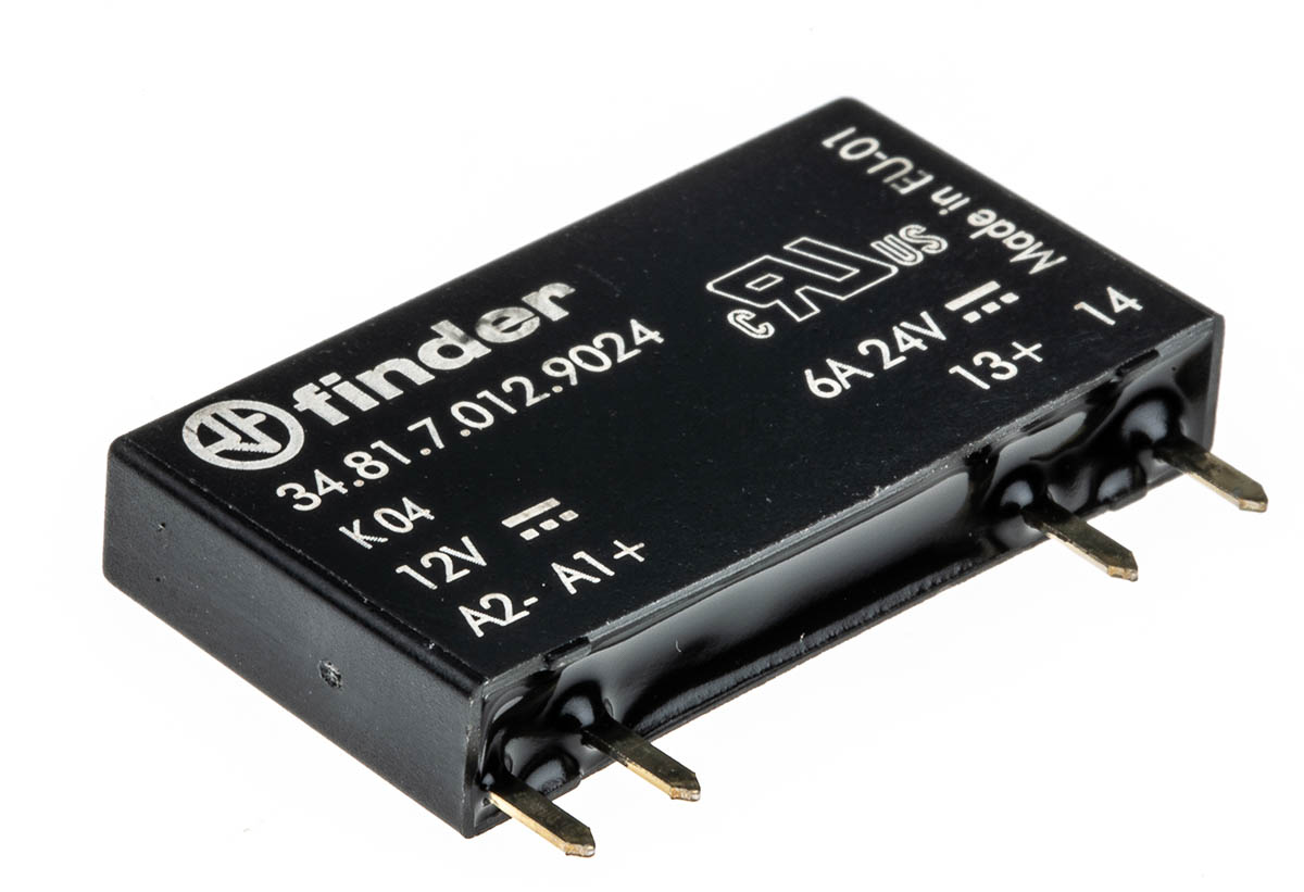 Finder 34 Series Solid State Relay, 2 A Load, PCB Mount, 24 V dc Load, 17 V Control