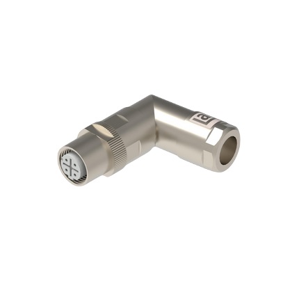 Lumberg Automation M12 Crimp Rail Series Ethernet Connector, Cable, Cat5 Angled
