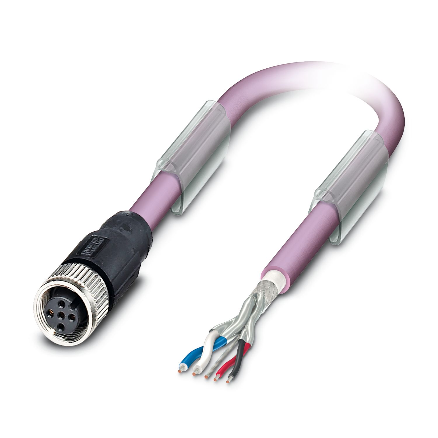 Phoenix Contact SAC Control Cable, 5 Cores, 2 x 0.25 mm², Screened, 15 m, Purple Polyurethane Sheath