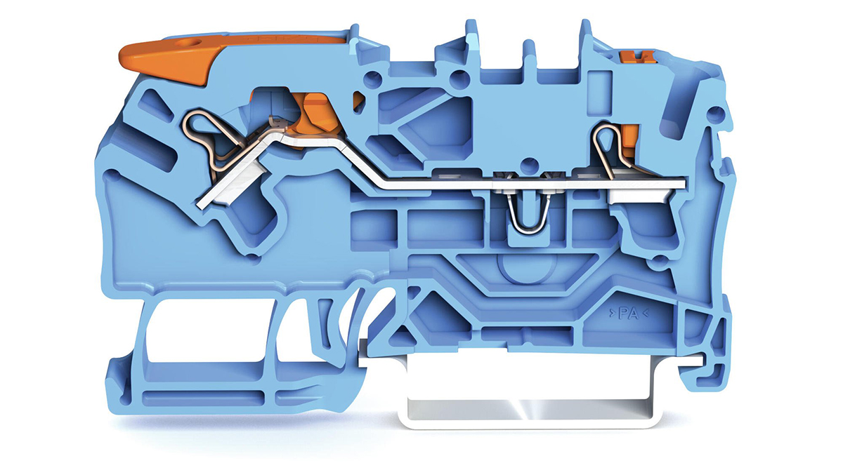 WAGO 2102-5204 TOPJOB S, 2102 Series Blue, 2.5mm², Single-Level, Push-In Cage Clamp Termination, ATEX, IECEx