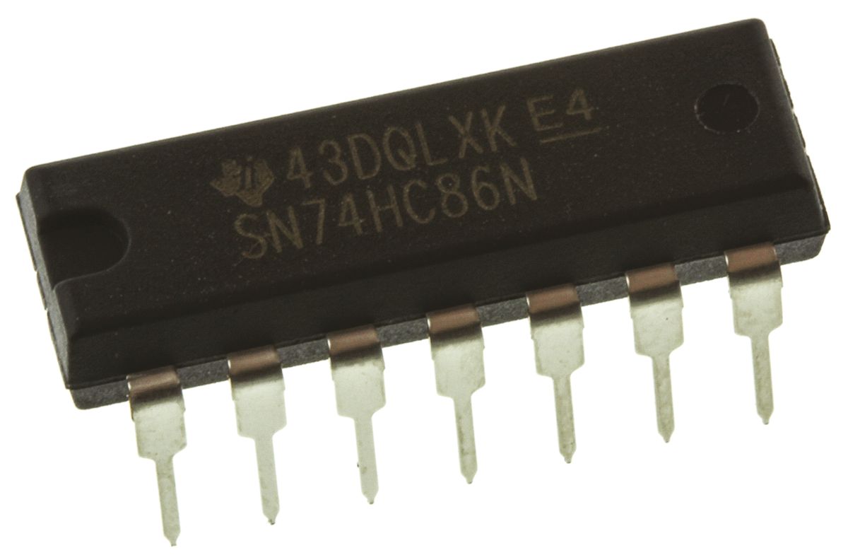 Texas Instruments SN74HC86N, Quad 2-Input XOR Logic Gate, 14-Pin PDIP