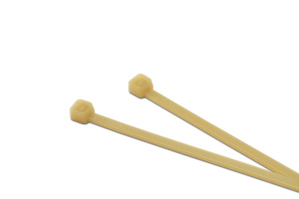 RS PRO Cable Tie, 380mm x 7.6 mm, Natural Nylon, Pk-100