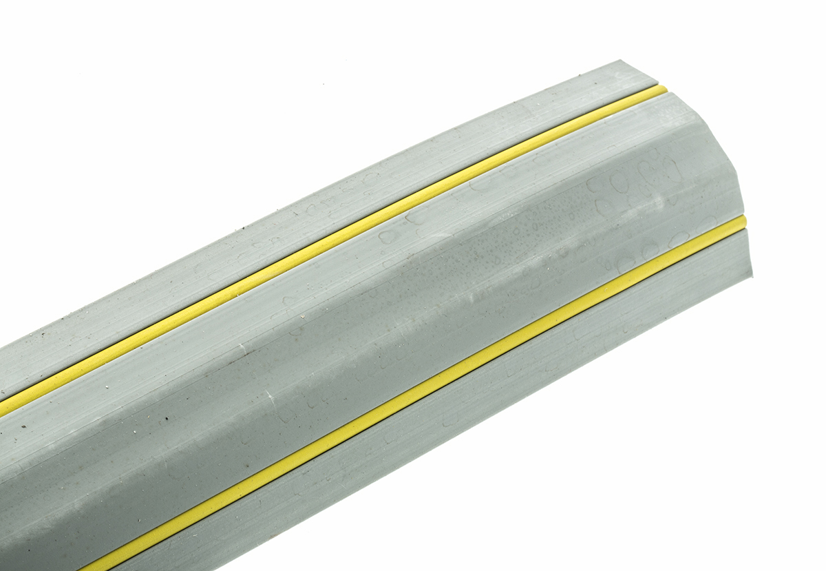 RS PRO 3m Grey/Yellow Cable Cover in Rubber, 14mm Inside dia.