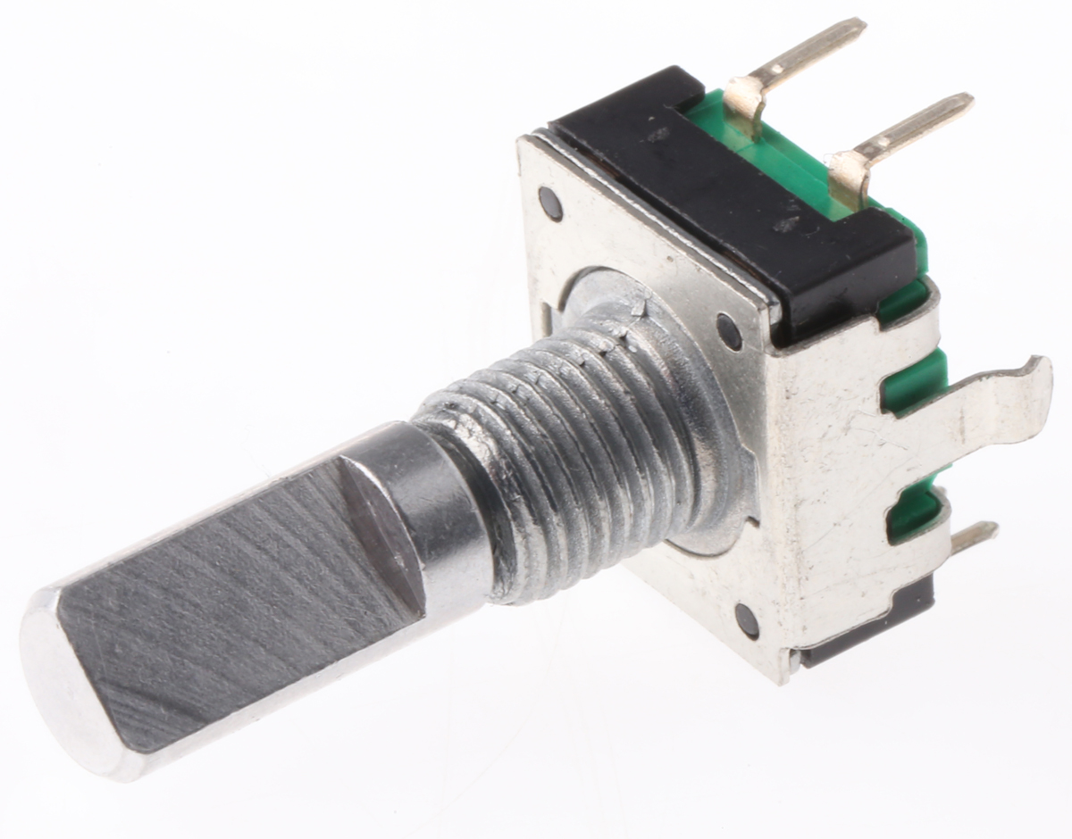 Bourns 24 Pulse Incremental Mechanical Rotary Encoder with a 6 mm Flat Shaft (Not Indexed), Through Hole