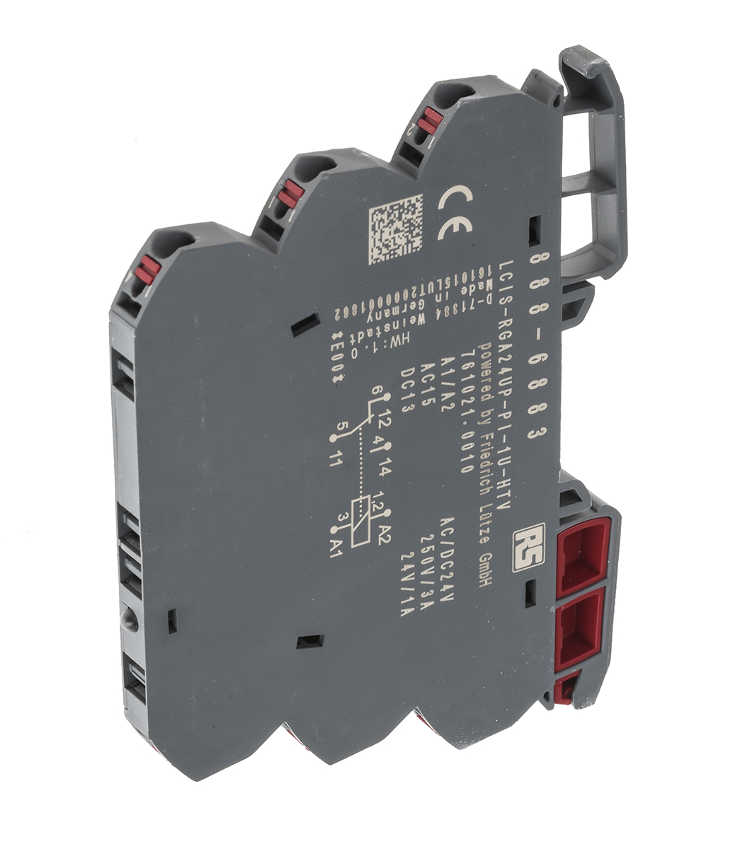 RS PRO Interface Relay, DIN Rail Mount, 24V ac/dc Coil, SPDT, 1-Pole