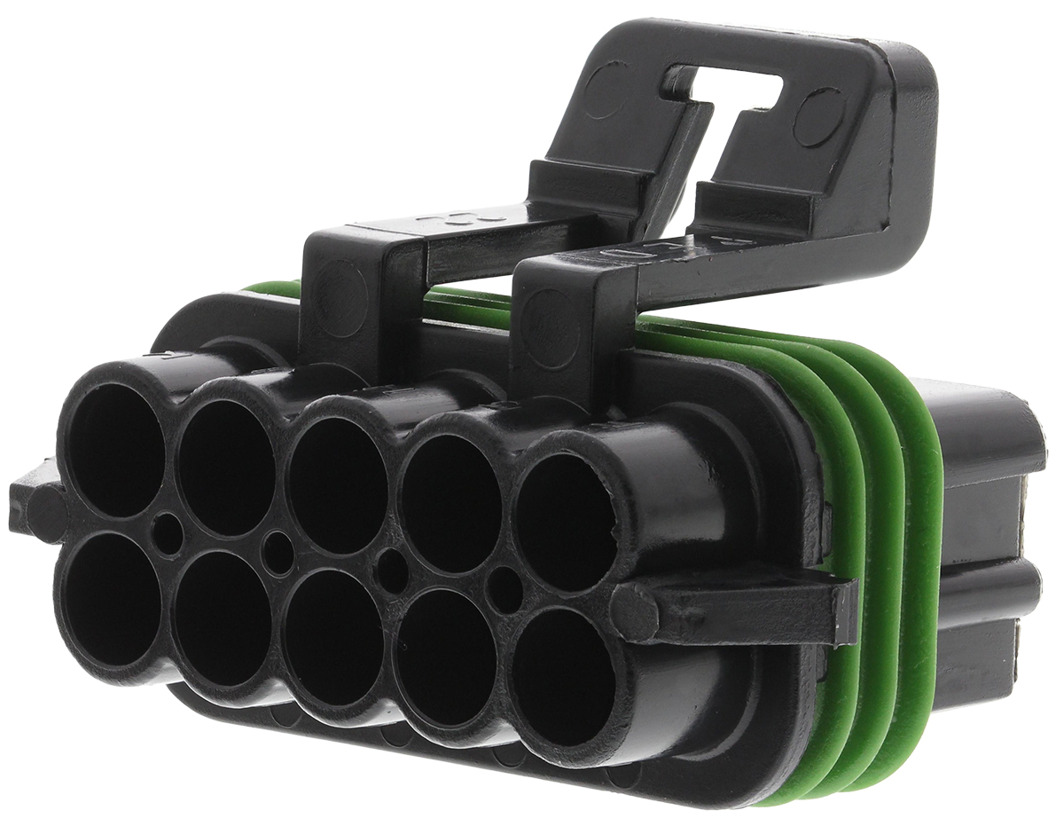 Delphi, Metri-Pack 150 Automotive Connector Socket Black Cable Mount 10 Way, Crimp Termination 12065425