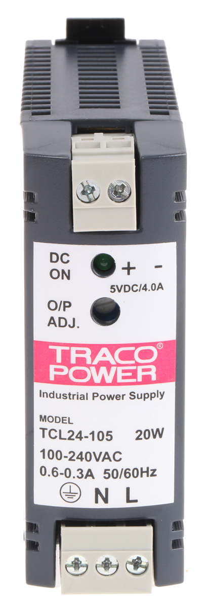 TRACOPOWER TCL Switched Mode DIN Rail Power Supply, 85 → 264 V ac / 85 → 375V dc ac, dc Input, 5V dc dc