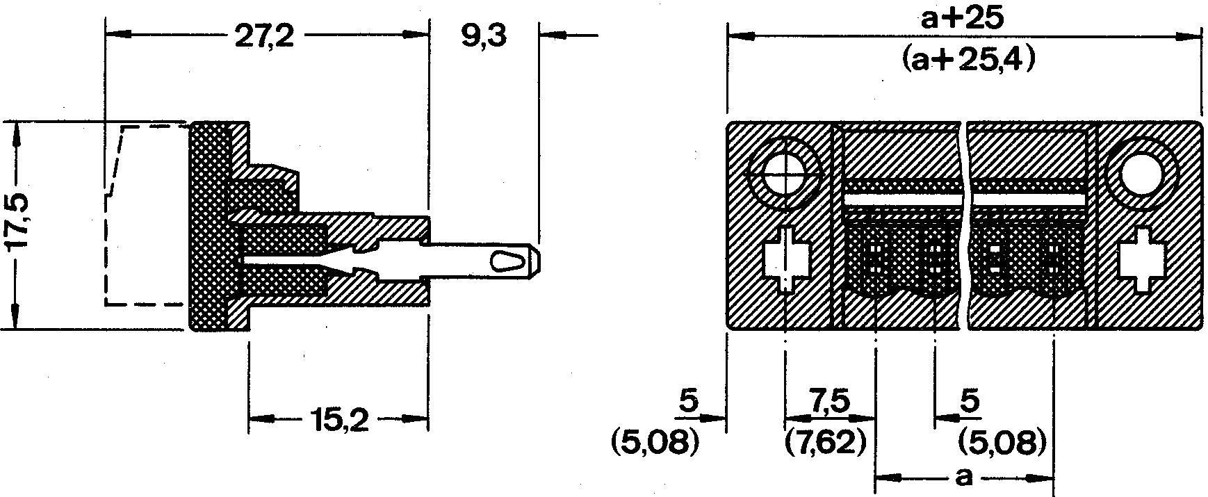 Phoenix Contact, 5.08mm Pitch, DFK-MSTB 2.5/ 9-G-5.08, 9 Way, , Pluggable Terminal Block, Feed Through Header, Panel