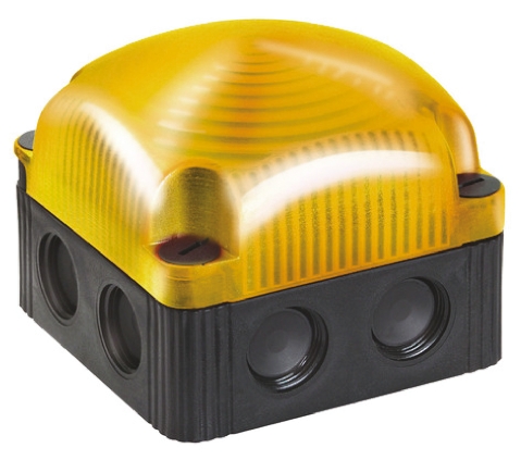 Werma BWM 853 Series Yellow Flashing Beacon, 24 V dc, Wall Mount, LED Bulb, IP66, IP67
