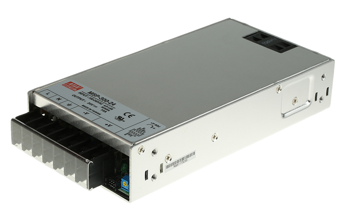 MEAN WELL Switching Power Supply, MSP-300-24, 24V dc, 14A, 336W, 1 Output, 120 → 370 V dc, 85 → 264 V ac