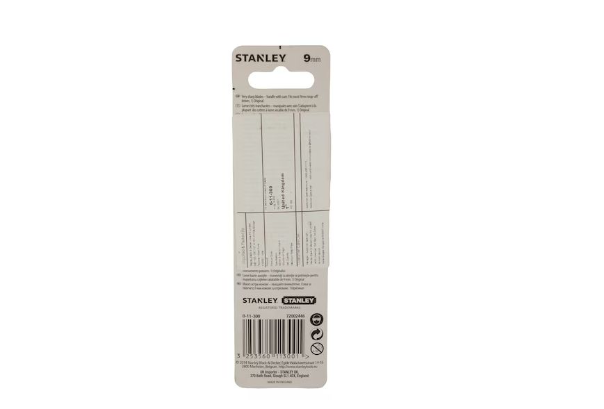 Stanley Flat Snap-off Blade 9 mm, 10 per Package