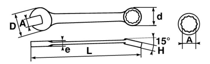 SAM Combination Spanner, 16mm, 5/8in, Metric, Height Safe, Double Ended, 198 mm Overall