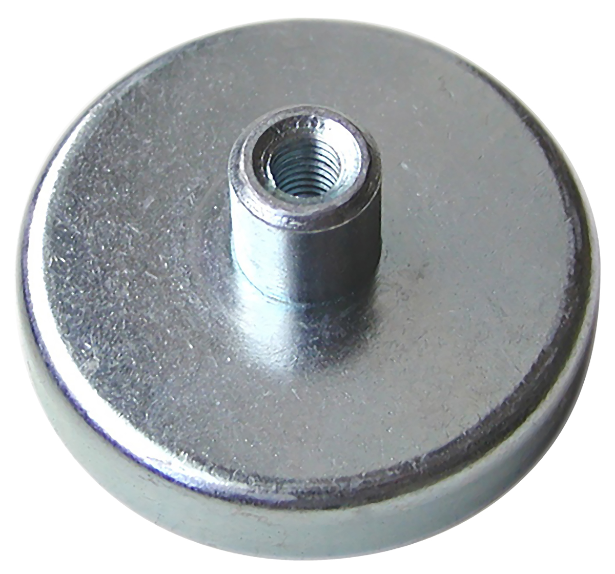 Eclipse Pot Magnet 90mm Threaded Hole Ferrite, 70kg Pull
